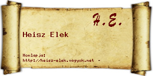 Heisz Elek névjegykártya